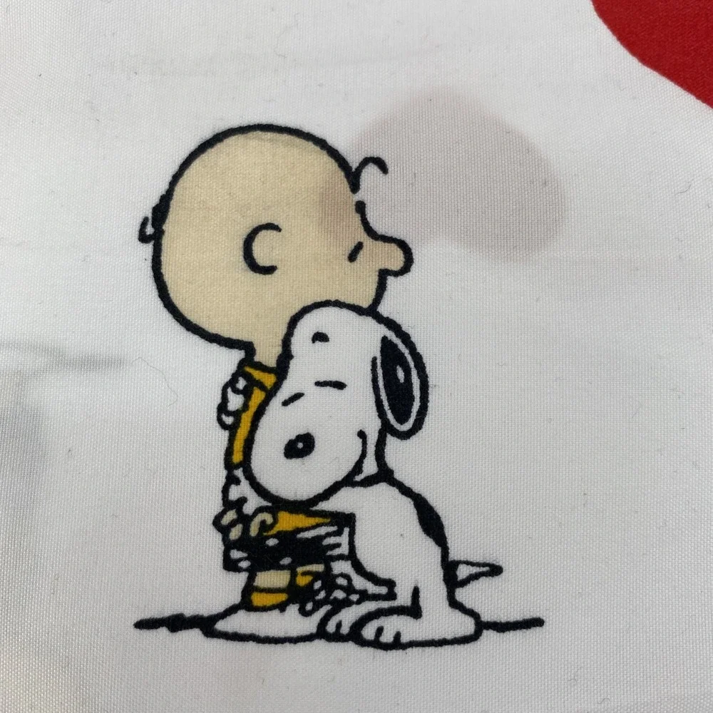 Peanuts Snoopy Sheet Set QUEEN White Charlie Brown Hearts Love Berkshire